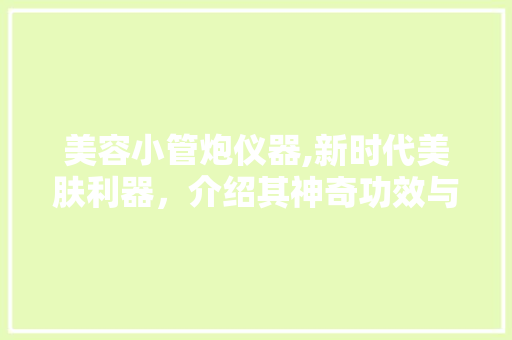 美容小管炮仪器,新时代美肤利器，介绍其神奇功效与使用方法 美容小管炮仪器,新时代美肤利器，介绍其神奇功效与使用方法 养生保健