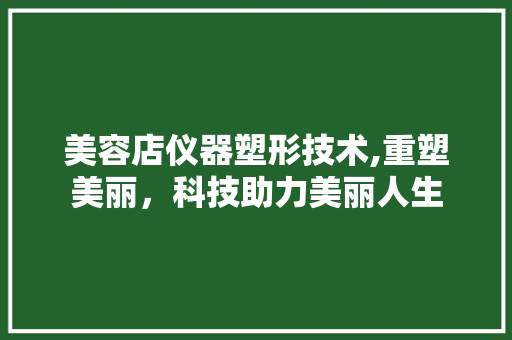 美容店仪器塑形技术,重塑美丽，科技助力美丽人生 美容店仪器塑形技术,重塑美丽，科技助力美丽人生 美容塑身