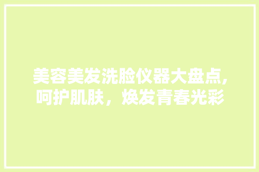 美容美发洗脸仪器大盘点,呵护肌肤，焕发青春光彩 美容美发洗脸仪器大盘点,呵护肌肤，焕发青春光彩 旅行地理