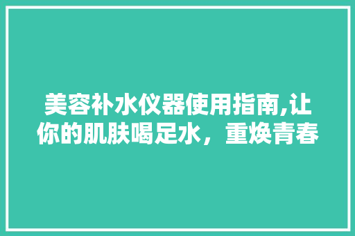 美容补水仪器使用指南,让你的肌肤喝足水，重焕青春光彩 美容补水仪器使用指南,让你的肌肤喝足水，重焕青春光彩 家居时尚
