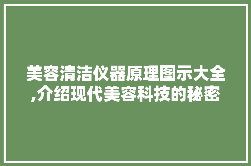 美容清洁仪器原理图示大全,介绍现代美容科技的秘密武器 美容清洁仪器原理图示大全,介绍现代美容科技的秘密武器 日用科普