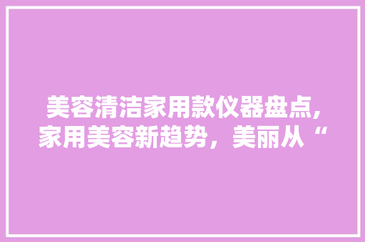 美容清洁家用款仪器盘点,家用美容新趋势，美丽从“家”开始 美容清洁家用款仪器盘点,家用美容新趋势，美丽从“家”开始 家居时尚