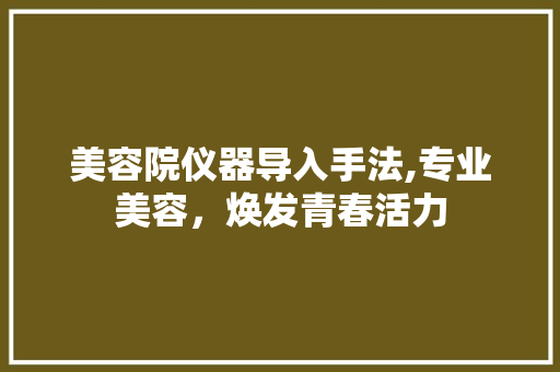 美容院仪器导入手法,专业美容，焕发青春活力 美容院仪器导入手法,专业美容，焕发青春活力 服饰装扮