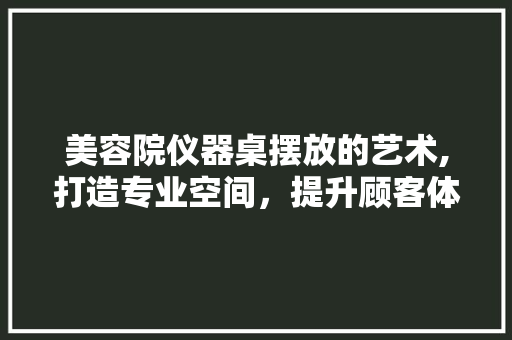 美容院仪器桌摆放的艺术,打造专业空间，提升顾客体验 美容院仪器桌摆放的艺术,打造专业空间，提升顾客体验 旅行地理