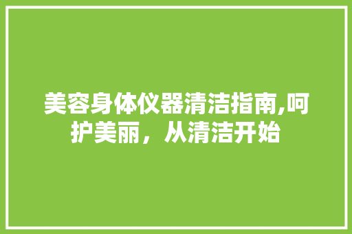 美容身体仪器清洁指南,呵护美丽，从清洁开始 美容身体仪器清洁指南,呵护美丽，从清洁开始 家居时尚