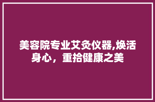 美容院专业艾灸仪器,焕活身心，重拾健康之美 美容院专业艾灸仪器,焕活身心，重拾健康之美 旅行地理