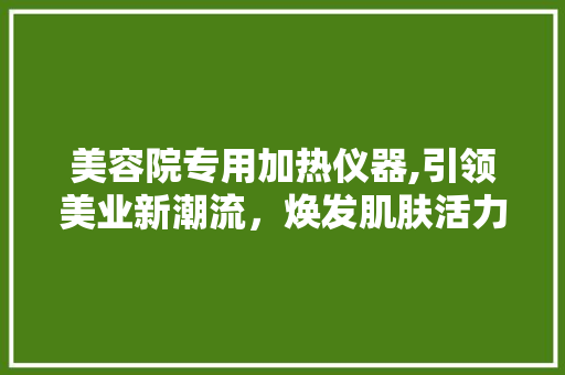美容院专用加热仪器,引领美业新潮流，焕发肌肤活力 美容院专用加热仪器,引领美业新潮流，焕发肌肤活力 服饰装扮