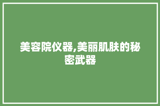 美容院仪器,美丽肌肤的秘密武器 美容院仪器,美丽肌肤的秘密武器 动手制作