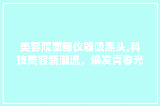 美容院面部仪器吸黑头,科技美容新潮流，焕发青春光彩 美容院面部仪器吸黑头,科技美容新潮流，焕发青春光彩 日用科普