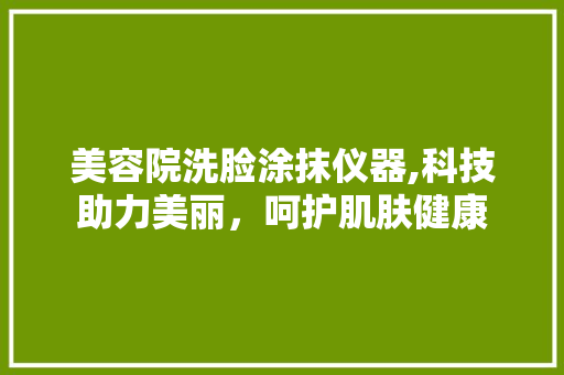美容院洗脸涂抹仪器,科技助力美丽，呵护肌肤健康 美容院洗脸涂抹仪器,科技助力美丽，呵护肌肤健康 家居时尚