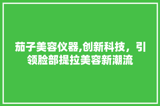 茄子美容仪器,创新科技，引领脸部提拉美容新潮流 茄子美容仪器,创新科技，引领脸部提拉美容新潮流 动手制作