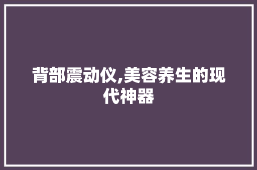 背部震动仪,美容养生的现代神器 背部震动仪,美容养生的现代神器 服饰装扮