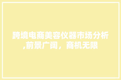 跨境电商美容仪器市场分析,前景广阔，商机无限 跨境电商美容仪器市场分析,前景广阔，商机无限 动手制作
