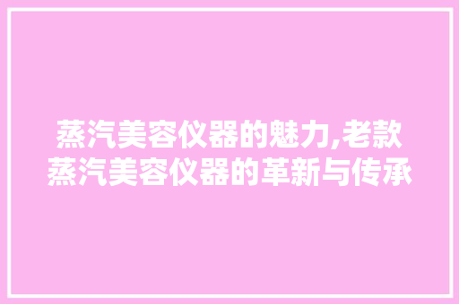 蒸汽美容仪器的魅力,老款蒸汽美容仪器的革新与传承 蒸汽美容仪器的魅力,老款蒸汽美容仪器的革新与传承 旅行地理