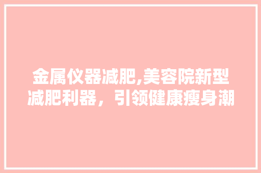 金属仪器减肥,美容院新型减肥利器，引领健康瘦身潮流 金属仪器减肥,美容院新型减肥利器，引领健康瘦身潮流 动手制作