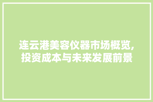 连云港美容仪器市场概览,投资成本与未来发展前景 连云港美容仪器市场概览,投资成本与未来发展前景 美容塑身