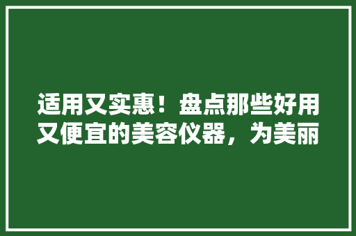 适用又实惠！盘点那些好用又便宜的美容仪器，为美丽加分不花钱 适用又实惠！盘点那些好用又便宜的美容仪器，为美丽加分不花钱 日用科普