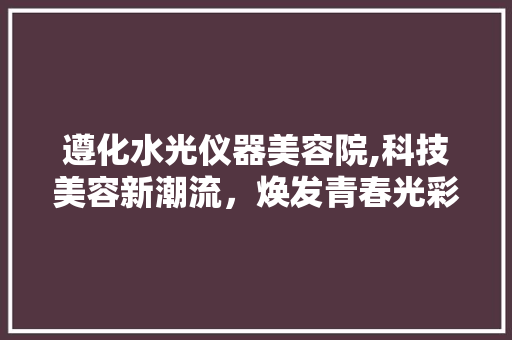 遵化水光仪器美容院,科技美容新潮流，焕发青春光彩 遵化水光仪器美容院,科技美容新潮流，焕发青春光彩 日用科普