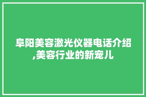 阜阳美容激光仪器电话介绍,美容行业的新宠儿 阜阳美容激光仪器电话介绍,美容行业的新宠儿 动手制作