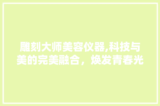 雕刻大师美容仪器,科技与美的完美融合，焕发青春光彩 雕刻大师美容仪器,科技与美的完美融合，焕发青春光彩 旅行地理